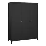 Barcelona Wardrobe with 3 Doors in Matt Black