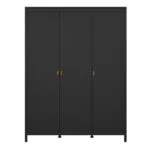 Barcelona Wardrobe with 3 Doors in Matt Black