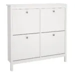 Barcelona Shoe Cabinet 4 Flip Down Doors in White