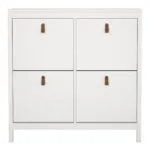 Barcelona Shoe Cabinet 4 Flip Down Doors in White