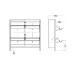 Barcelona Shoe Cabinet 4 Flip Down Doors in Matt Black