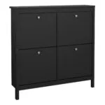 Barcelona Shoe Cabinet 4 Flip Down Doors in Matt Black