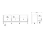 Barcelona TV Unit 3 Drawers in White