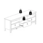 Barcelona TV Unit 3 Drawers in White