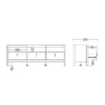 Barcelona TV Unit 3 Drawers in Matt Black
