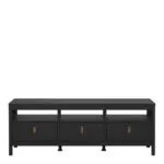 Barcelona TV Unit 3 Drawers in Matt Black
