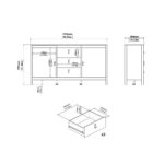 Barcelona Sideboard 2 Doors 3 Drawers in White