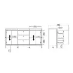 Barcelona Sideboard 2 Doors + 3 Drawers in Matt Black