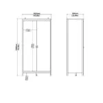 Barcelona Wardrobe with 2 Doors in White