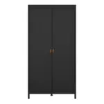 Barcelona Wardrobe with 2 Doors in Matt Black