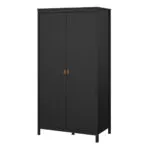 Barcelona Wardrobe with 2 Doors in Matt Black