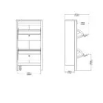 Barcelona Shoe Cabinet 2 Flip Down Doors in White