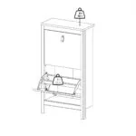 Barcelona Shoe Cabinet 2 Flip Down Doors in Matt Black