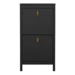 Barcelona Shoe Cabinet 2 Flip Down Doors in Matt Black