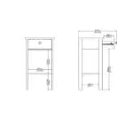 Barcelona Bedside Table with 1 Drawer in W