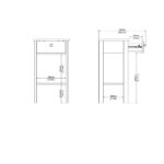 Barcelona Bedside Table with 1 Drawer in Matt Black