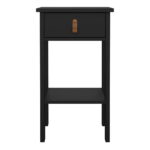 Barcelona Bedside Table with 1 Drawer in Matt Black