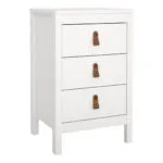 Barcelona Bedside Table 3 Drawers in White