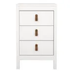 Barcelona Bedside Table 3 Drawers in White
