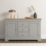 BORDEAUX 2 DOOR 3 DRAWER SIDEBOARD - PEBBLE GREY OAK 400-405-052 08