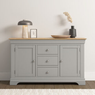 BORDEAUX 2 DOOR 3 DRAWER SIDEBOARD - PEBBLE GREY OAK 400-405-052 08