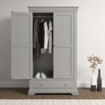 BORDEAUX 2 DOOR WARDROBE - PEBBLE GREY 100-101-232 PR