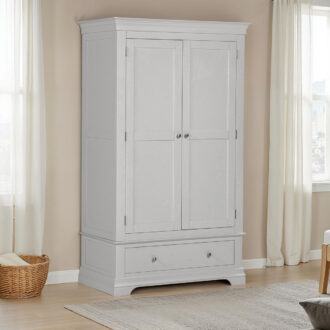 BORDEAUX 2 DOOR WARDROBE - PEBBLE GREY 100-101-232 PR