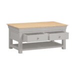 BORDEAUX 2 DRAWER COFFEE TABLE - PEBBLE GREY OAK 300-301-091