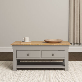 BORDEAUX 2 DRAWER COFFEE TABLE - PEBBLE GREY OAK 300-301-091 07