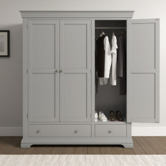 BORDEAUX 3 DOOR WARDROBE - PEBBLE GREY 100-101-234 09