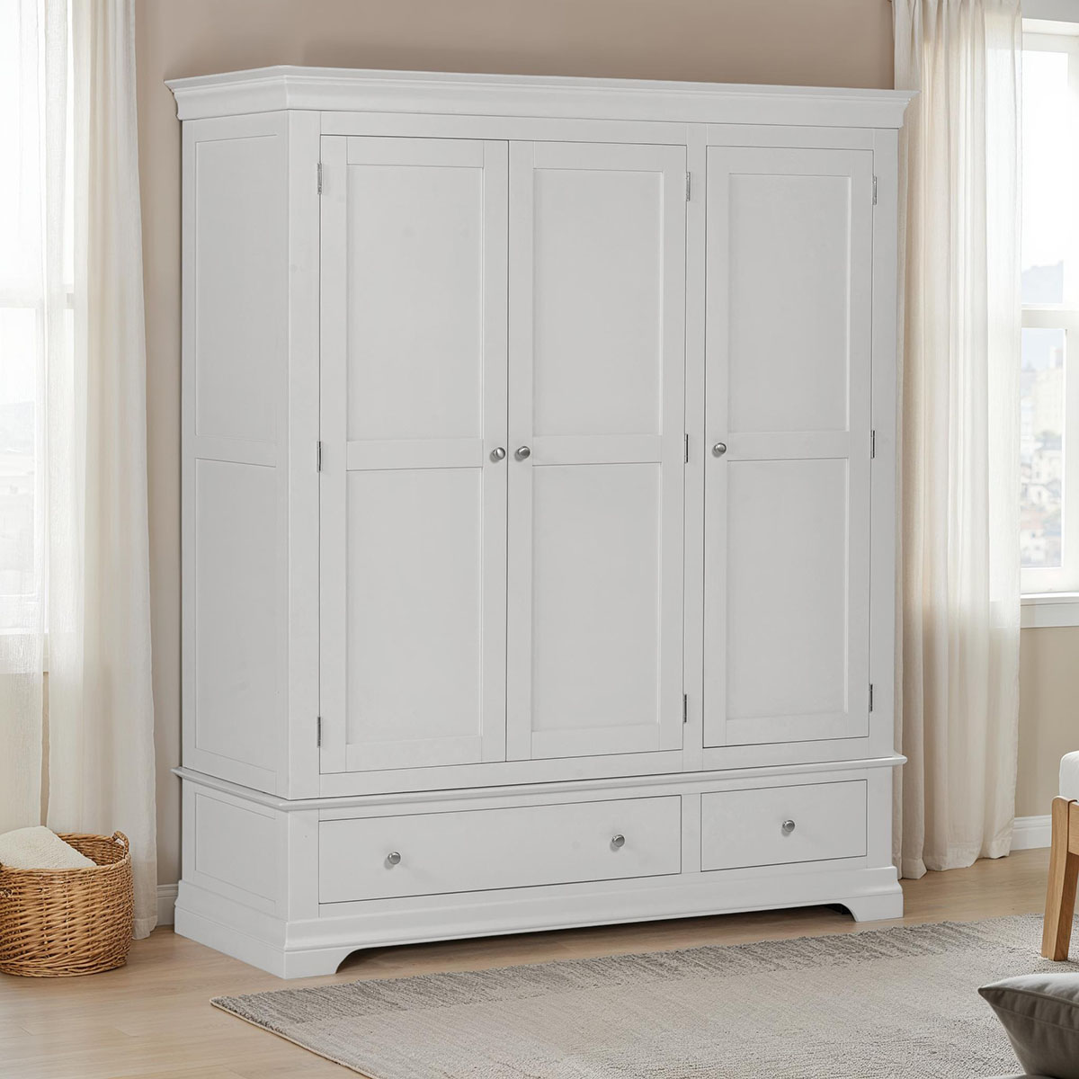 BORDEAUX 3 DOOR WARDROBE - PEBBLE GREY 100-101-234 PR BORDEAUX 3 DOOR WARDROBE - PEBBLE GREY 100-101-234 PR