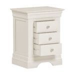 BORDEAUX 3 DRAWER BEDSIDE - IVORY 100-103-120