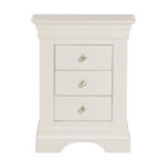 BORDEAUX 3 DRAWER BEDSIDE - IVORY 100-103-120