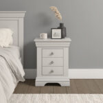 BORDEAUX 3 DRAWER BEDSIDE - IVORY 100-103-120