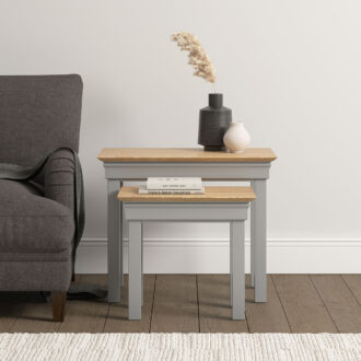 BORDEAUX NEST OF 2 TABLES - PEBBLE GREY OAK 300-303-043