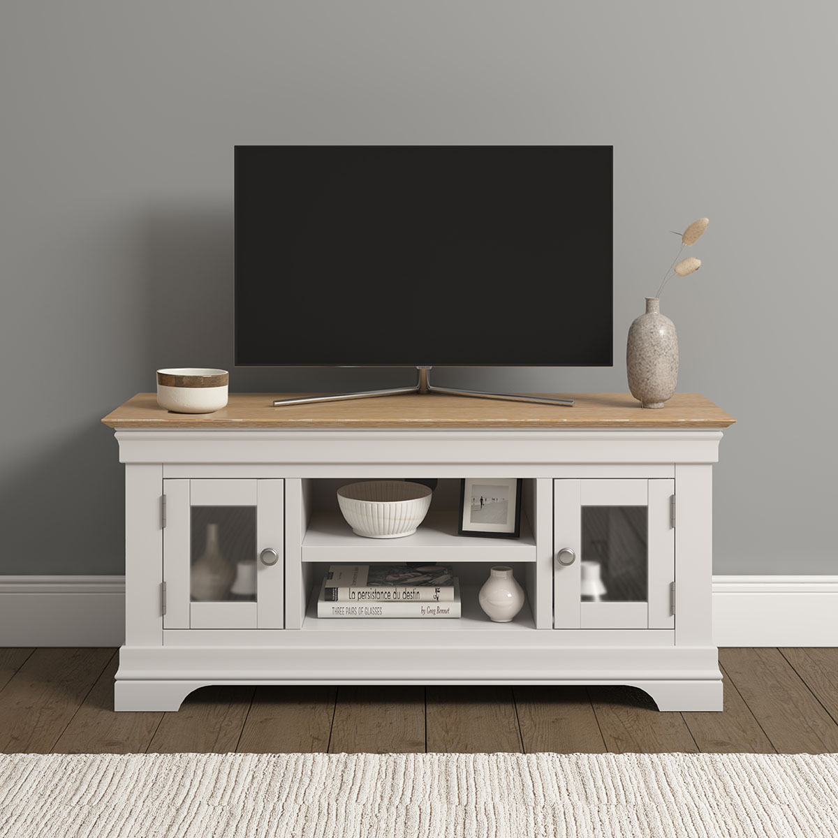 BORDEAUX SMALL TV STAND - IVORY OAK 300-305-064 10 BORDEAUX SMALL TV STAND - IVORY OAK 300-305-064