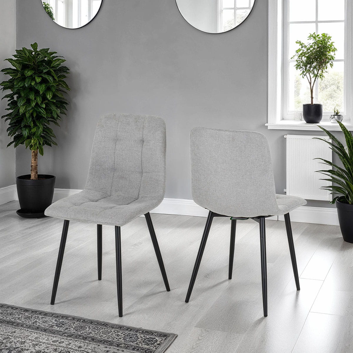 FENTON DINING CHAIR (X2 PER BOX) - LIGHT GREY FABRIC 2025 400-402-154 PR Fenton Light Grey Dining Chairs