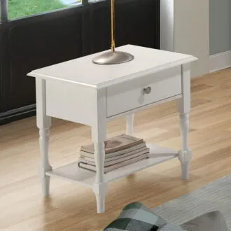 Stratford 1 Drawer Side Table – White