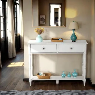 Stratford 2 Drawer Console Table – White