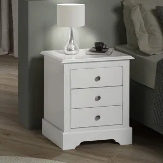Stratford 3 Drawer Bedside Locker - White