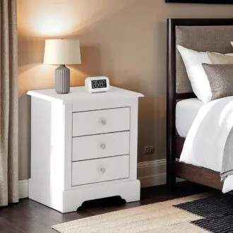 Stratford 3 Drawer Bedside Locker - White