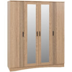 Tessa 4 Door Mirrored Wardrobe