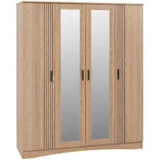 Tessa 4 Door Mirrored Wardrobe