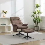 Winston Swivel Chair and Footstool - Brown