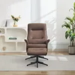 Winston Swivel Chair and Footstool - Brown