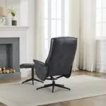 Winston Swivel Chair and Footstool - Ocean Blue