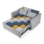 Aspen Yellow/Blue Patchwork Fabric Sofabed